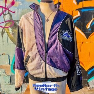 COLORADO ROCKIES MLB Vintage Windbreaker size Large, Retro Logo Embroidery